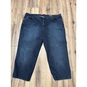 Gloria Vanderbilt Amanda Womens Dark Wash Denim Capri Jeans Size 22W Hemmed